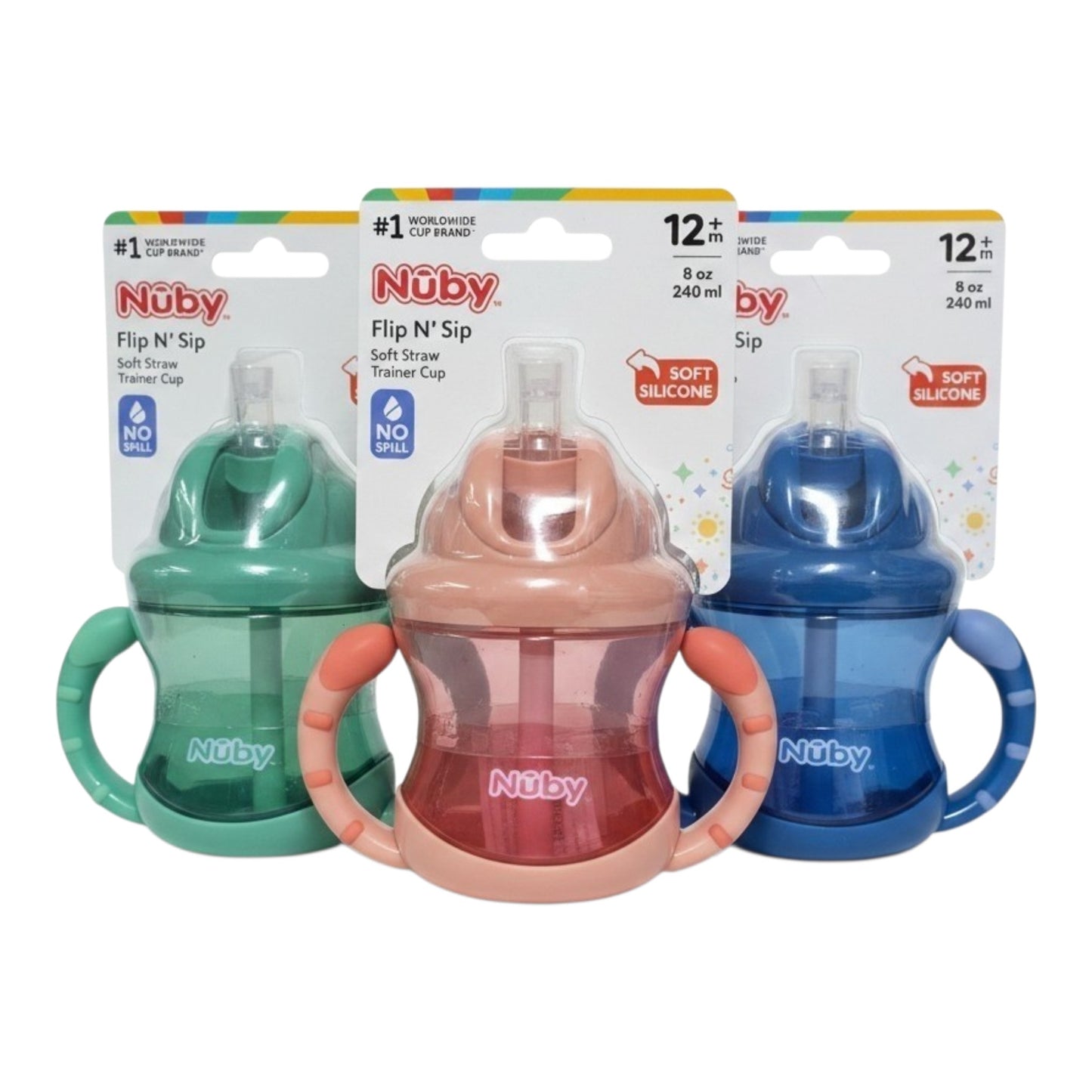 Nuby Flip-it Straw Bottle with Handle
